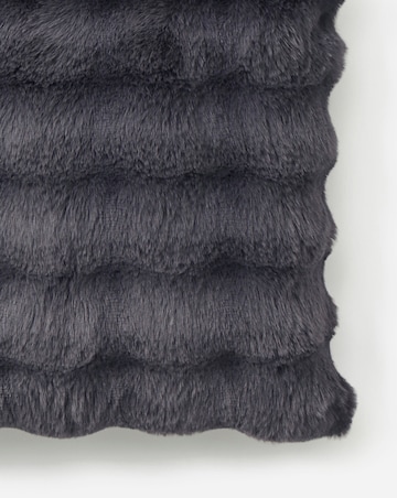 Bubble Faux Fur Cushion - Charcoal