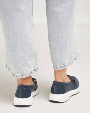 Heavenly Soles Carol Leather Sporty Loafers Wide E Fit