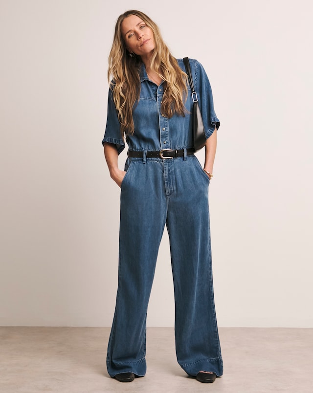 Anthology Mid Blue Denim Jumpsuit with Tencel™ Lyocell