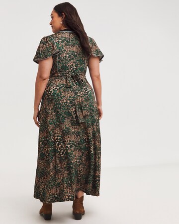 Joe Browns Jersey Contrast Floral V Neck Maxi Dress