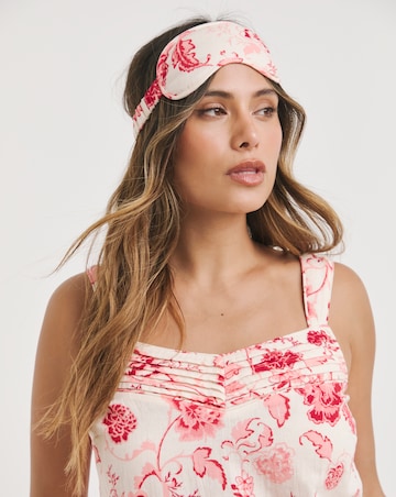 Cotton Floral Shortie Set With Eye Mask