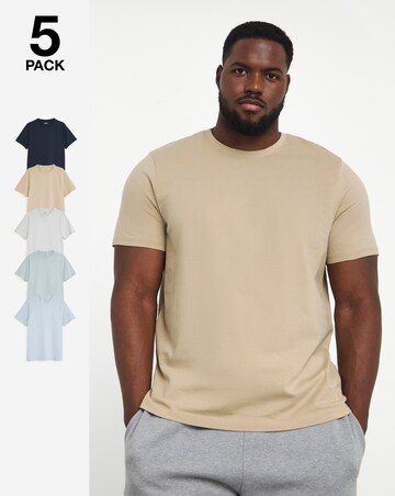 5 Pack Crew Neck T-Shirts Long