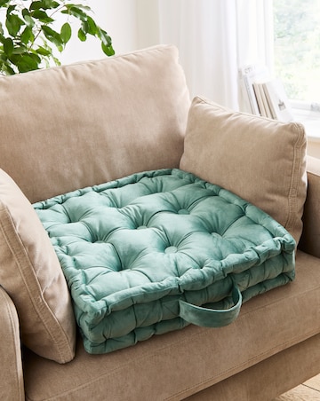 Velvet Padded Seat Cushion - Eucalyptus