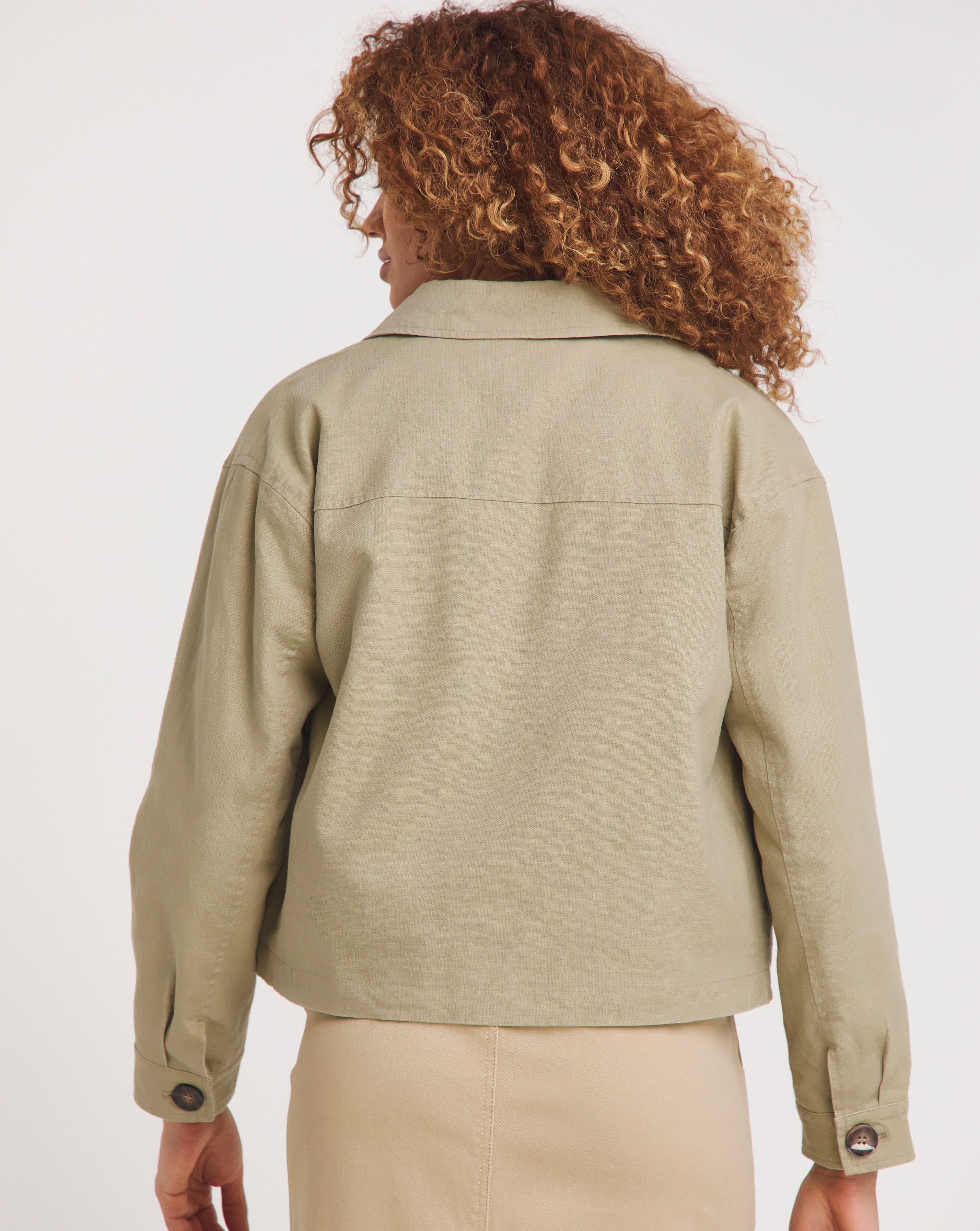 Sand Linen Utility Jacket | JD Williams