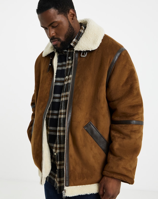 Jack & Jones Cole Aviator Jacket - Brown