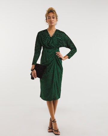 Closet London Kimono Midi Velvet Devore Dress