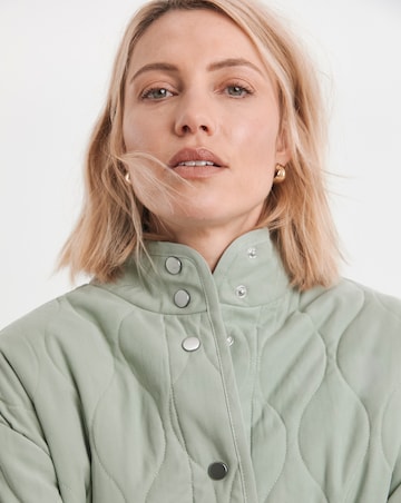 Sage Washed Quilted Short Jacket