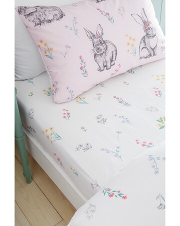 Catherine Lansfield Bunny Tails Ditsy Flowers Fitted Sheet