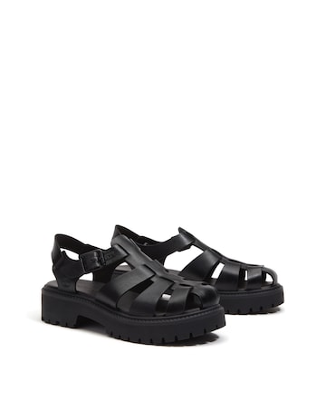 Timberland Stone Street Fisherman Black Full Grain Sandals