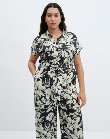Mango Printed Jumpsuit with Tie Detail