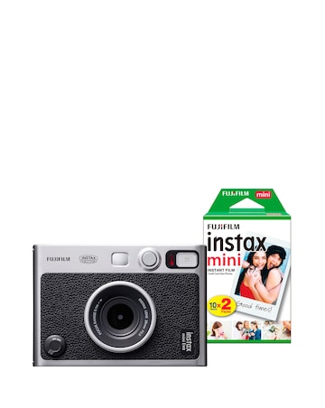 Fujifilm Instax Mini Evo Hybrid Instant Camera with 20 Shot Film Pack - Black