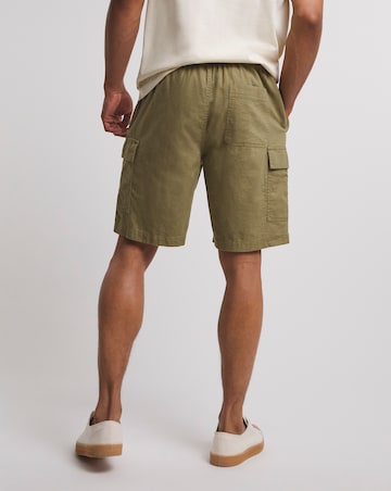 Linen Mix Elasticated Cargo Short