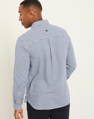 FatFace Oxford Gingham Long Sleeve Shirt (Regular & Tall) - Navy
