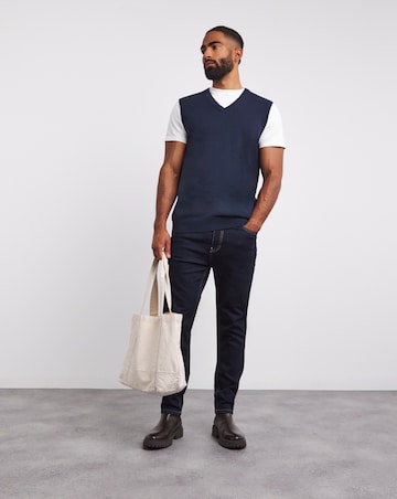 Navy Cotton Sweater Vest