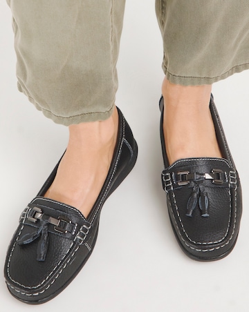 Samara Leather Tassel Detail Loafers Extra Wide EEE Fit