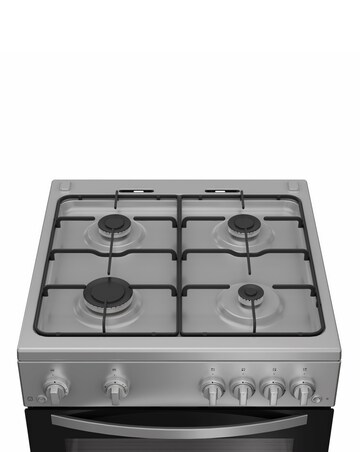 Indesit IDG6GS 60cm Gas Double Cooker - Silver + Installation