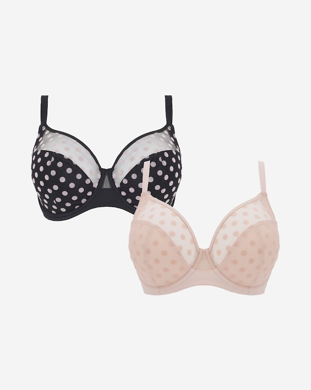 Pretty Secrets 2 Pack Everyday Hannah Spot Mesh Full Cup Bras B-G