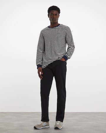 Straight Fit Stretch Gabardine Jean Black