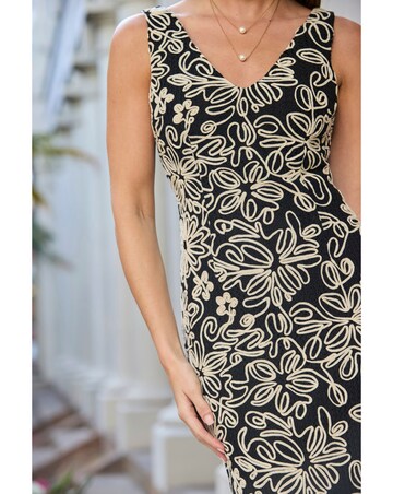 Sosandar Black & White Lace Pencil Dress