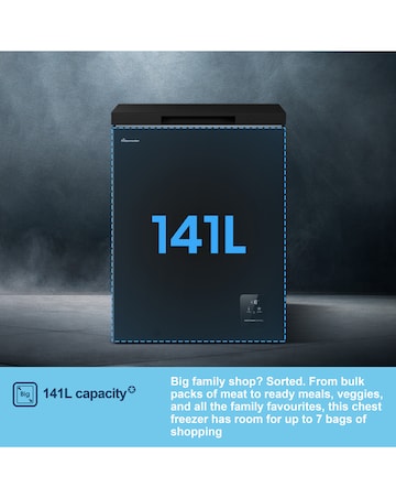 Fridgemaster MCF145EB 141L Freestanding Chest Freezer - Black - E Rated