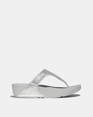 Fit Flop Silver Lulu Crystal Toe-Post Sandals -Standard Fit (D)