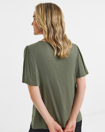 Button Front Angel Sleeve Top