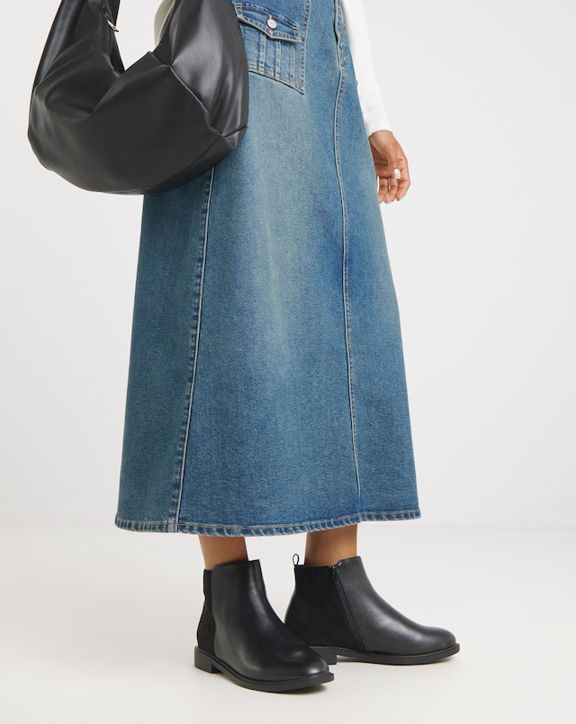 Ruth Classic Mixed Material Ankle Boots - Standard Fit (D)