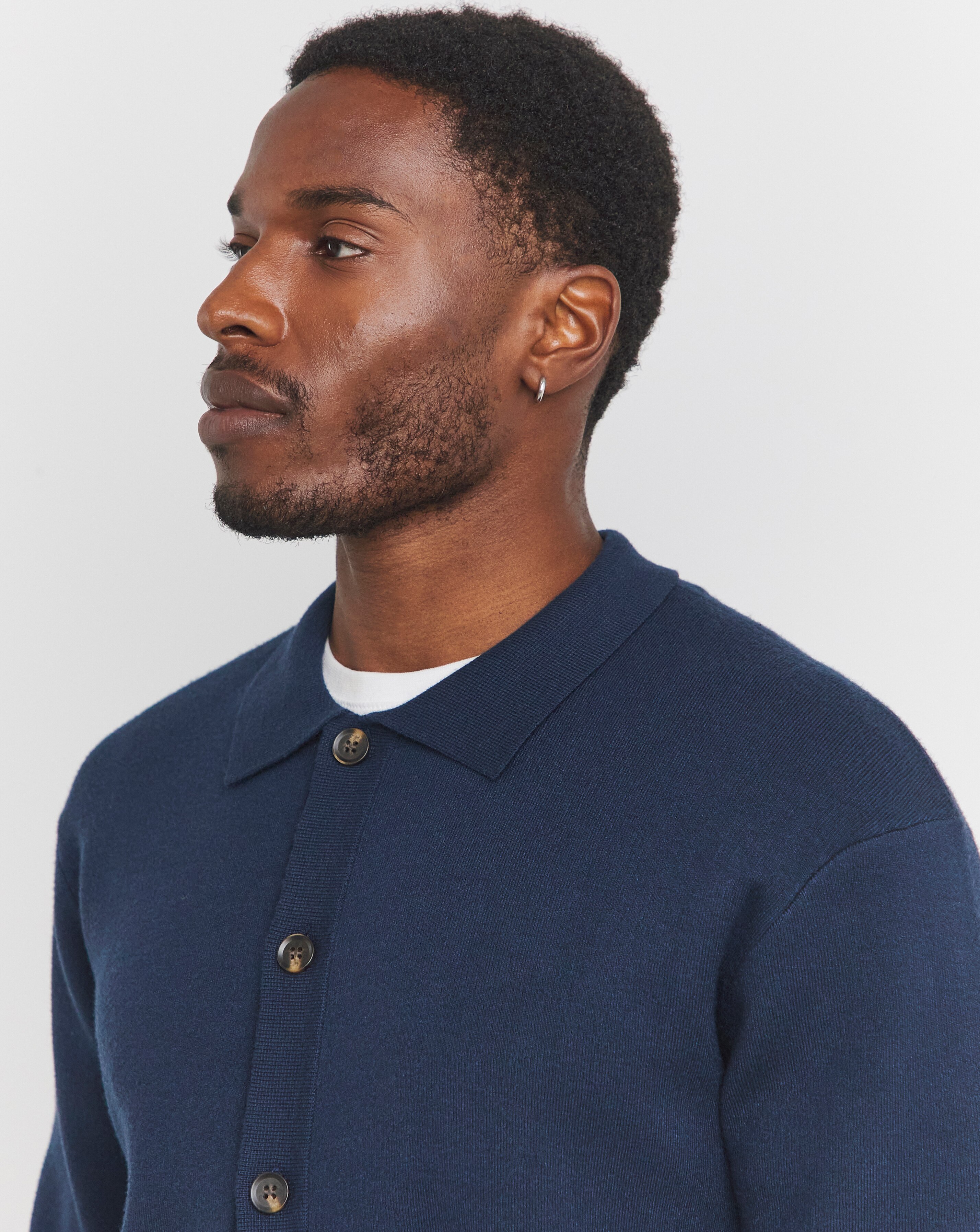 Navy Soft Touch Collared Cardigan | JD Williams
