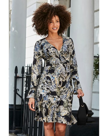 Sosandar Black Paisley Mini Dress