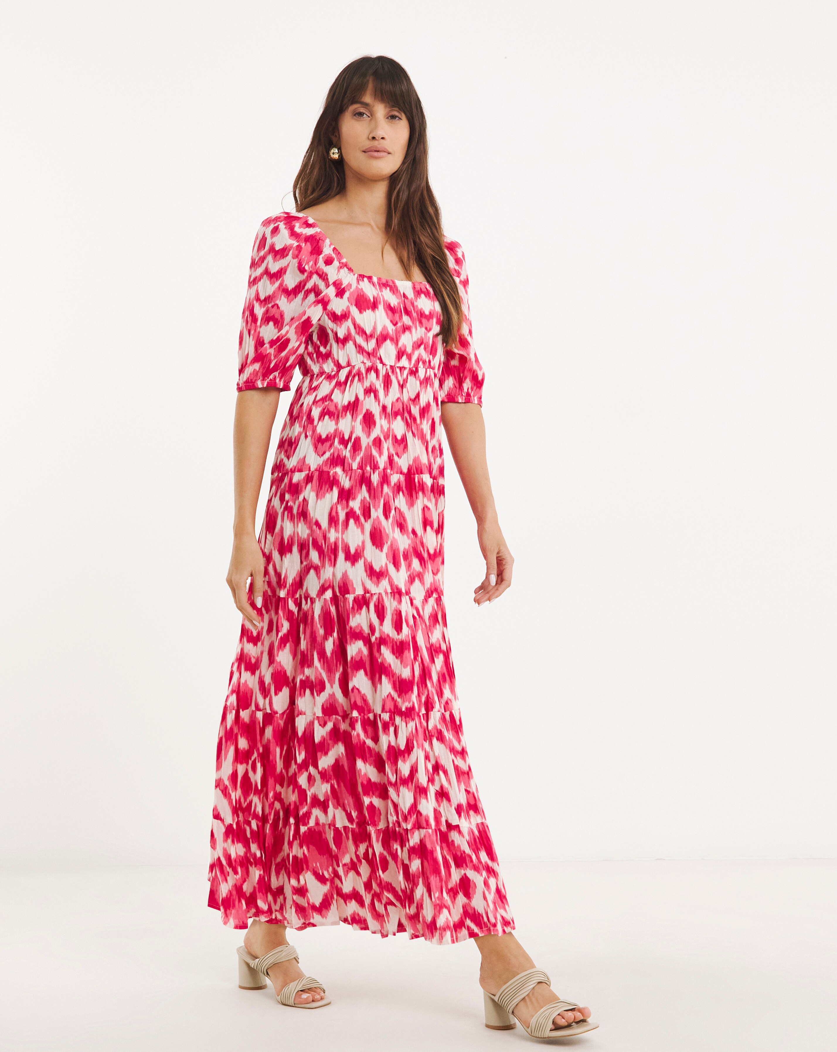 Pure Cotton Bow Back Tier Maxi Dress