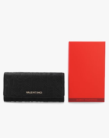 Valentino Bags Pansy Debossed Logo Black Wallet