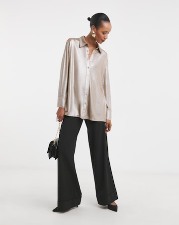 Bronze Foiled Button Front Shirt