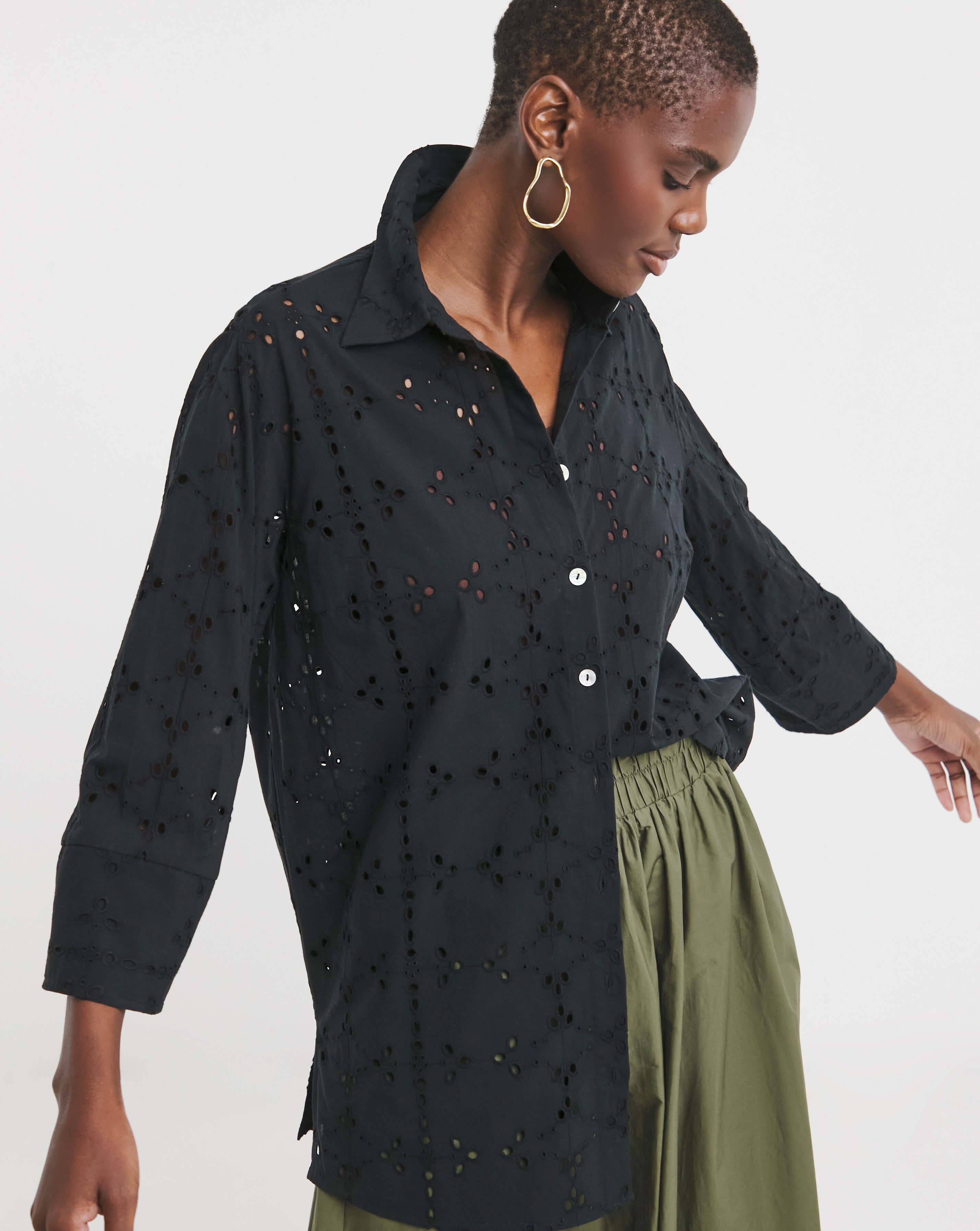 Pure Cotton Broderie Shirt