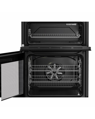 Hotpoint HTE6VDCB1 60cm Electric Twin Cooker with Multiflow - Black