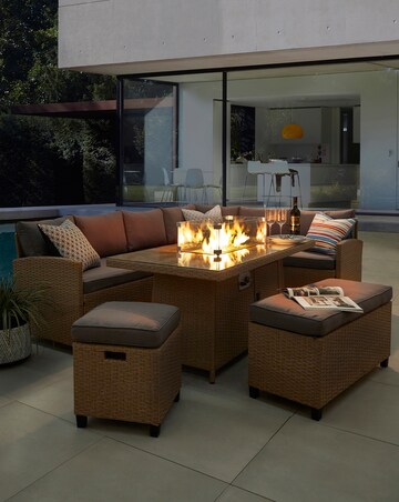 Amalfi Corner Dining Set With Firepit