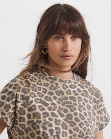 Pure Cotton Longline Short Sleeve Curved Hem