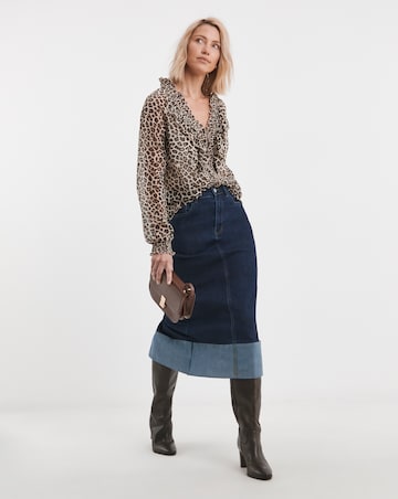 Ruffle Crinkle Chiffon Blouse