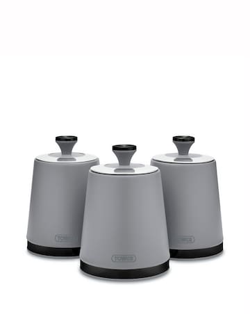 Tower Sera Set of 3 Canisters Grey