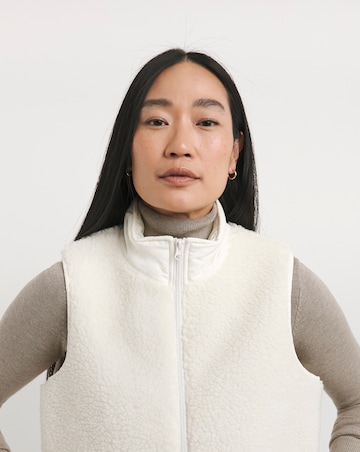 Cream Borg Lined Fleece Gilet