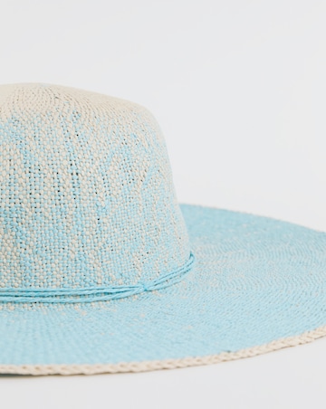 Blue Ombre Wide Brim Straw Hat