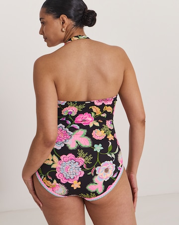 Figleaves Floral Print Plunge Halterneck Swimsuit