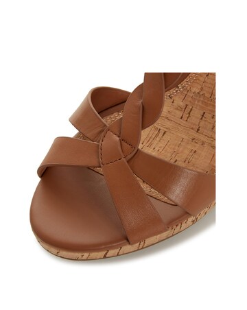 Dune Koali Leather Cork Wedge Wide Fit