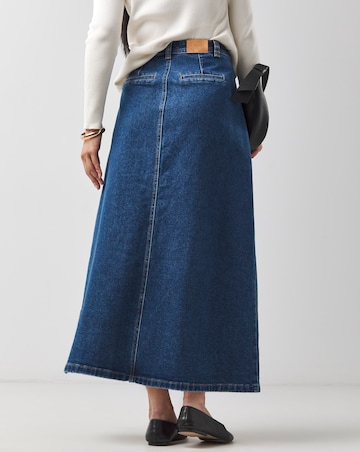 Washed Blue Pocket Front Skirt