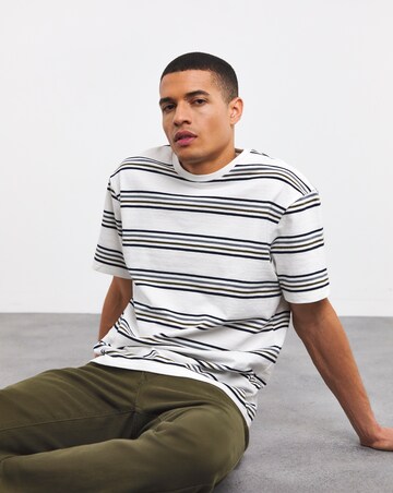 Relaxed Fit Textured Stripe T-Shirt