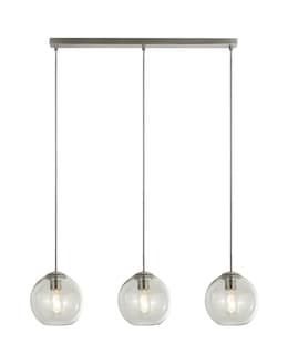 3 Light Chrome and Clear Glass Ball Ceiling Bar Pendant