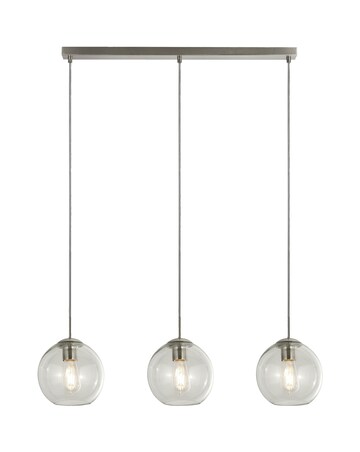 3 Light Chrome and Clear Glass Ball Ceiling Bar Pendant