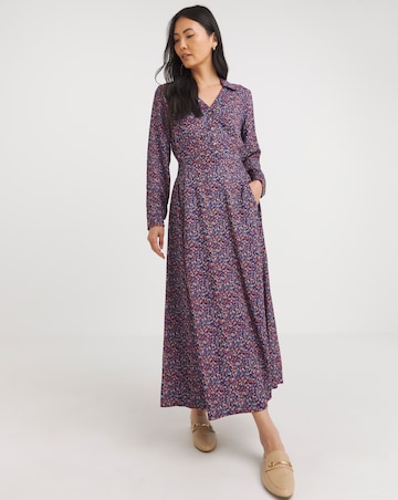 Julipa Shirred Waist Shirt Dress