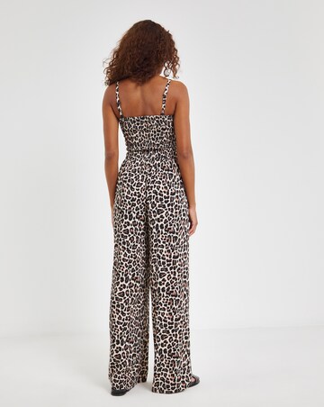 Shirred Bandeau Beach Jumpsuit