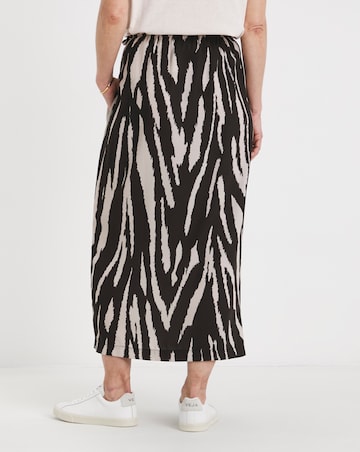Mono Print Wrap Midi Skirt