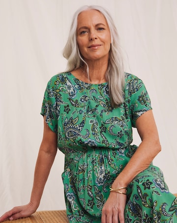 Julipa Textured Crinkle Printed Pocket Dress